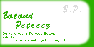 botond petrecz business card